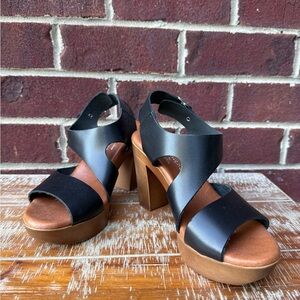 Eric Michael Leather Platform Sandals